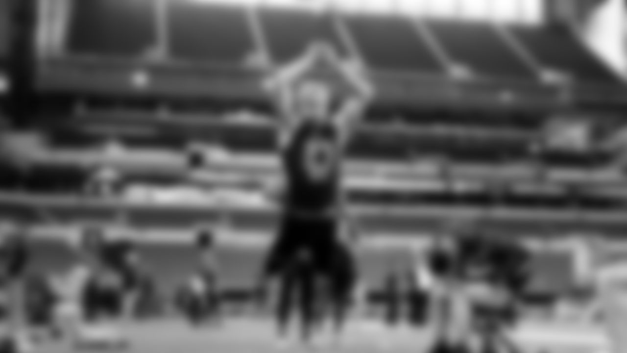 Eastern Washington wide receiver Cooper Kupp is seen in the broad jump at the 2017 NFL football scouting combine Saturday, March 4, 2017, in Indianapolis. (AP Photo/Gregory Payan)